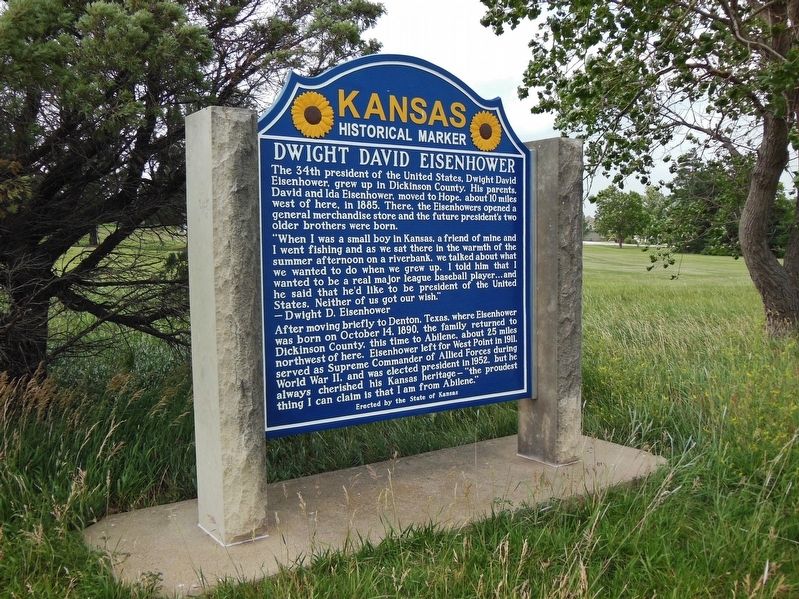 Dwight David Eisenhower Marker (<i>wide view</i>). Click for full size. Dwight David Eisenhower Marker (<i>wide view</i>) image. Click for full size.