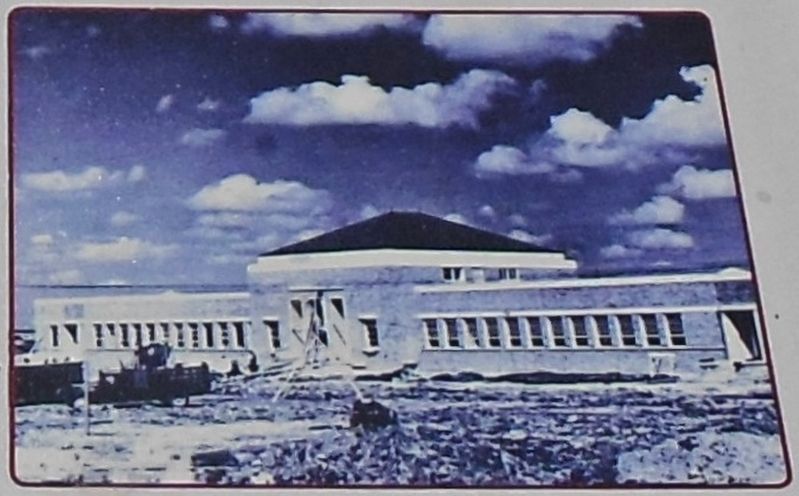 Marker detail: U.S. Naval Air Station Administration Building in 1942 image. Click for full size.