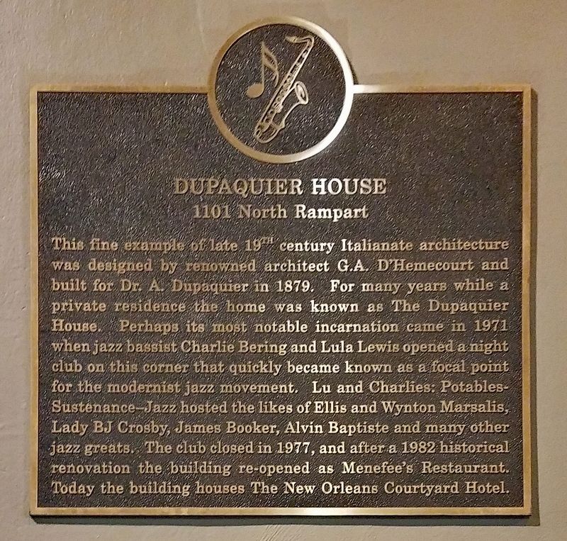 Dupaquier House marker image. Click for full size.