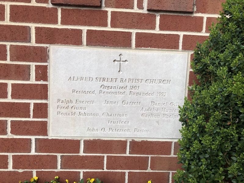 Cornerstone on the church building. Click for full size. Cornerstone on the church building image. Click for full size.
