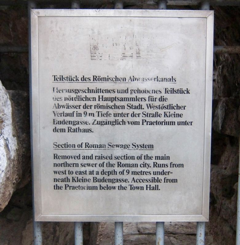 Teilst�ck des R�mischen Abwasserkanals / Section of Roman Sewage System Marker image. Click for full size.