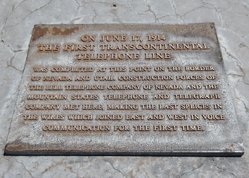 First Transcontinental Telephone Line Marker image. Click for full size.