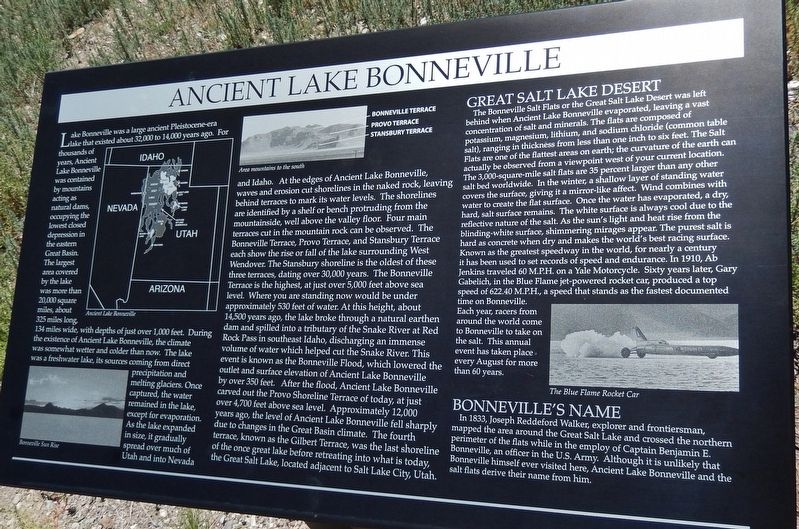 Ancient Lake Bonneville Marker image. Click for full size.