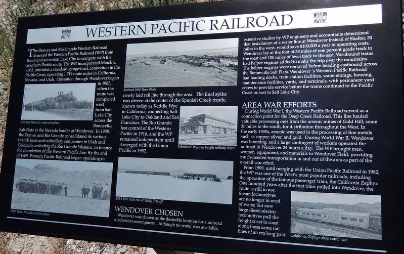 Western Pacific Railroad Marker image. Click for full size.