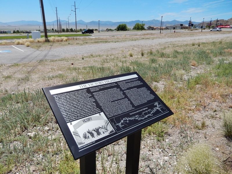 The Victory Highway Marker (<i>wide view; Wendover Boulevard in background</i>) image. Click for full size.