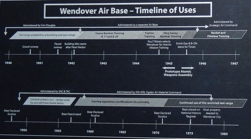 Marker detail: Wendover Air Base Timeline image. Click for full size.