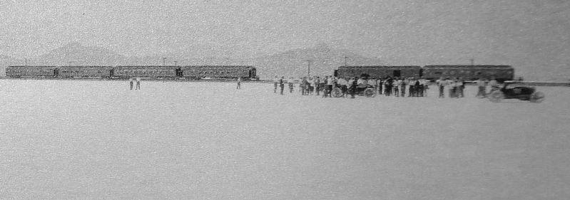 Marker detail: 1914 Salt Flats run of Teddy Tetzlaff image. Click for full size.