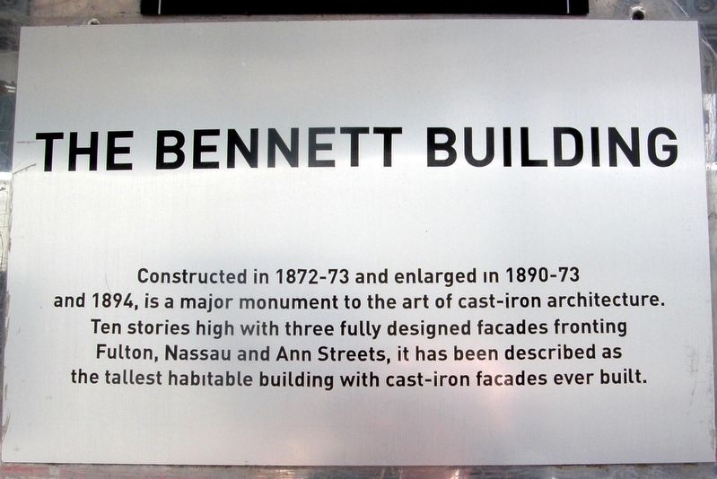 The Bennett Building Marker image. Click for full size.