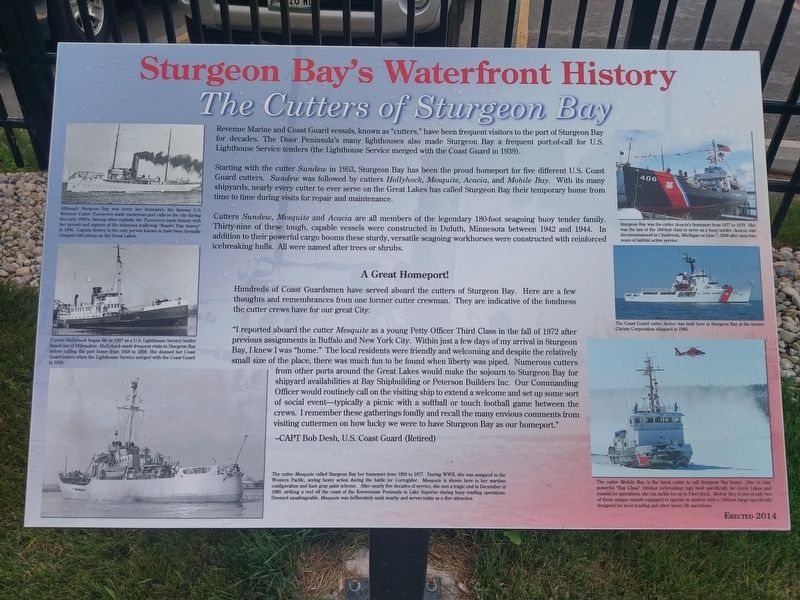 Sturgeon Bay's Waterfront History Marker image. Click for full size.