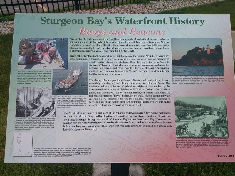 Sturgeon Bay's Waterfront History Marker image. Click for full size.