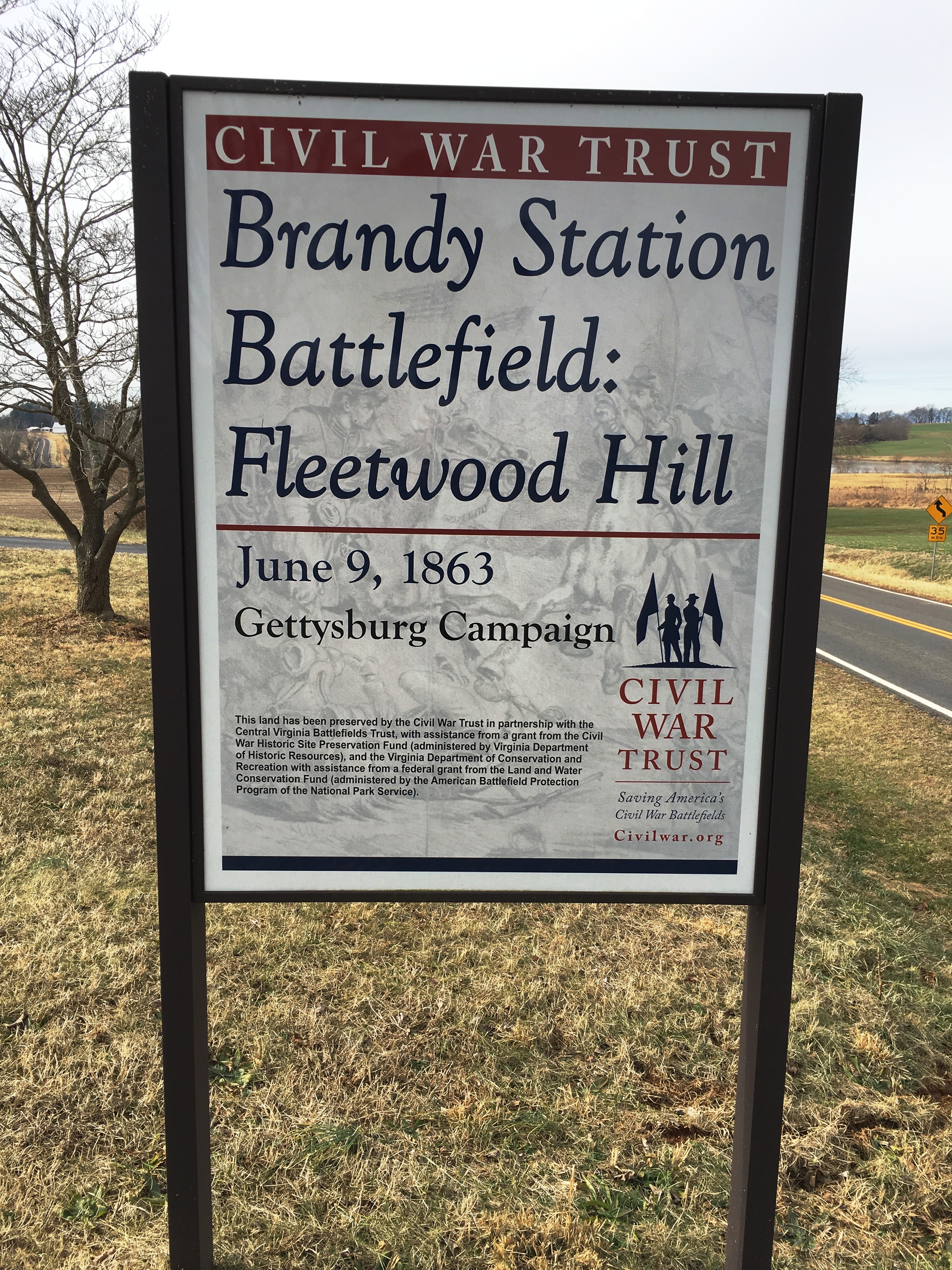 Brandy Station Battlefield: Fleetwood Hill Sign
