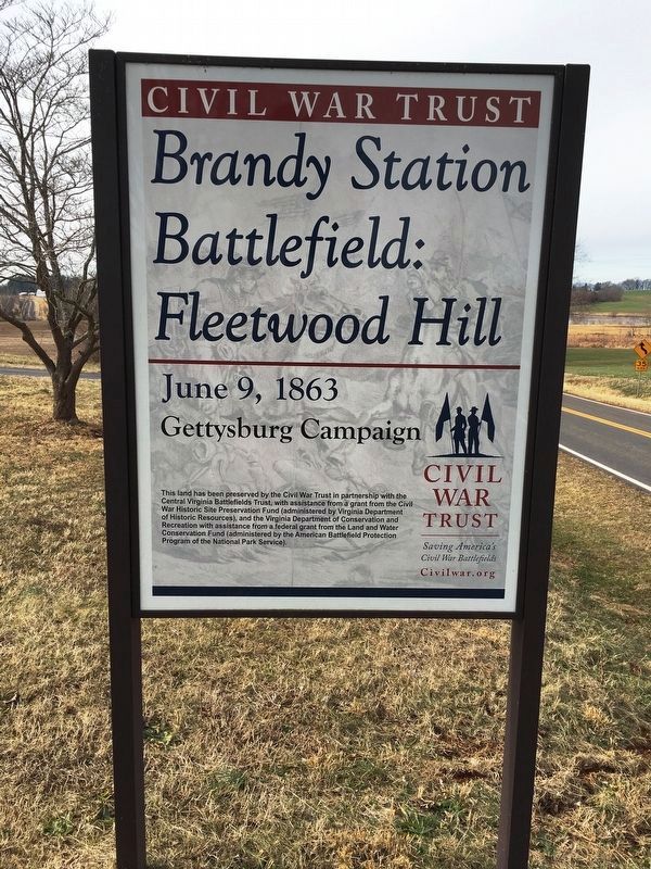 Brandy Station Battlefield: Fleetwood Hill Sign image. Click for full size.