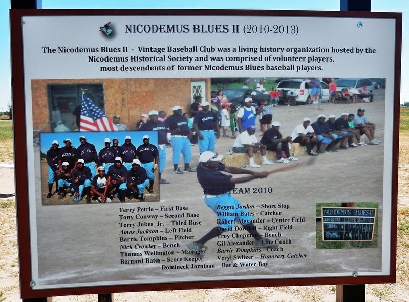 Nicodemus Baseball History Marker (<i>panel 2</i>) image. Click for full size.