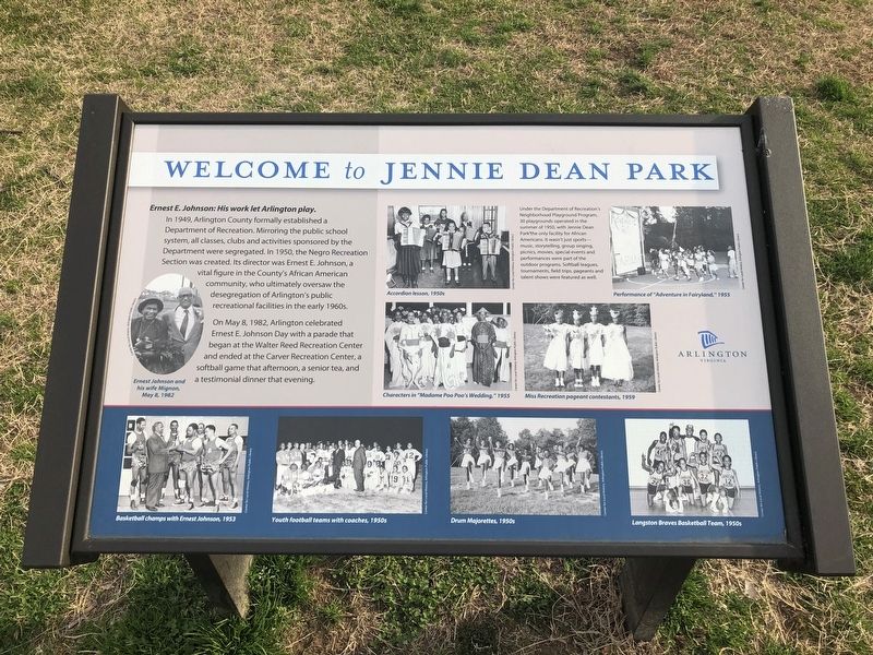 Welcome to Jennie Dean Park Marker image. Click for full size.