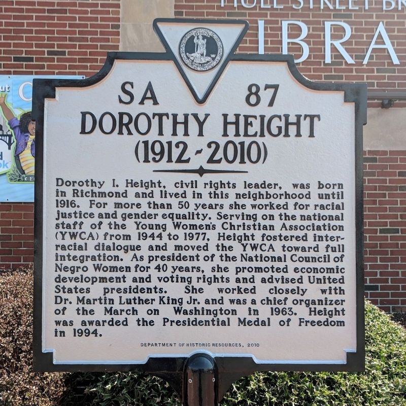 Dorothy Height Marker image. Click for full size.