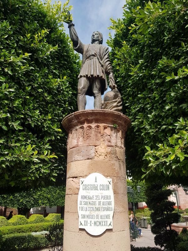 A nearby 1922 monument to Christopher Columbus image. Click for full size.