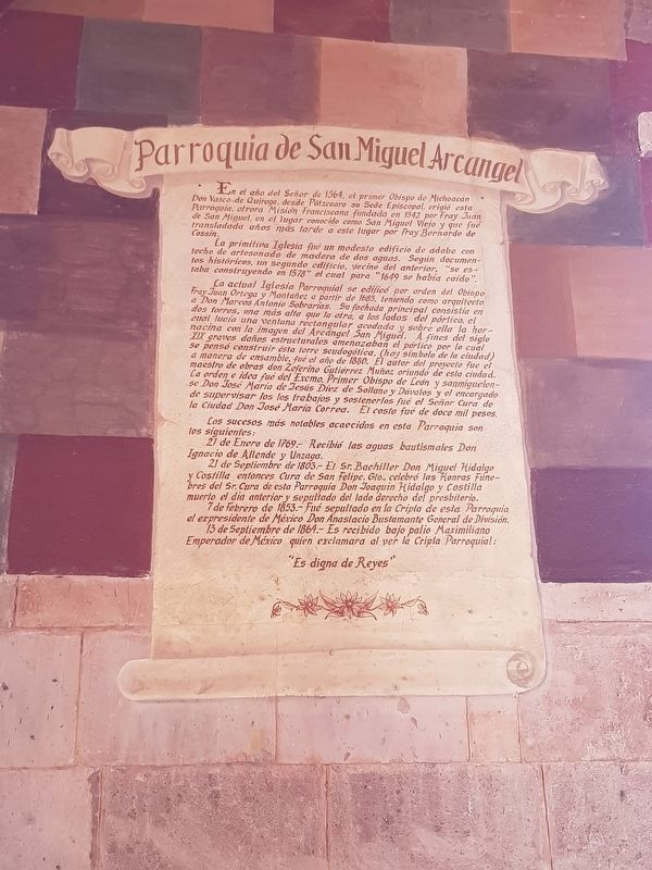 Parish of San Miguel Arcangel Marker image. Click for full size.