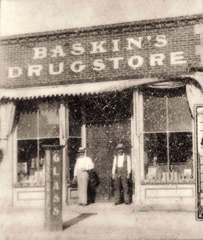 Marker detail: Baskin/Clewell Drug Store. Click for full size. Marker detail: Baskin/Clewell Drug Store image. Click for full size.