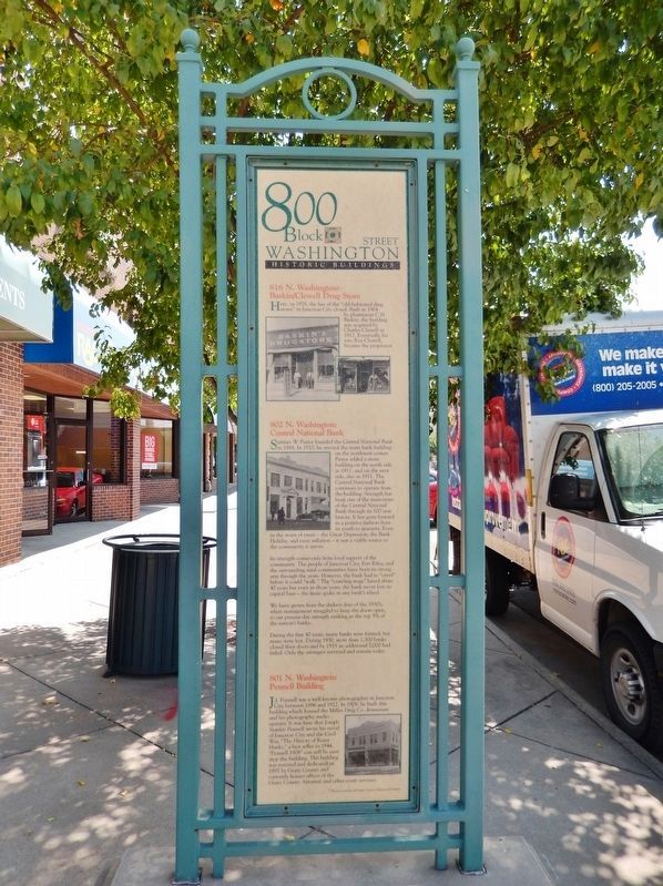 800 Block Washington Street Marker (<i>wide view; looking south along North Washington Street</i>). Click for full size. 800 Block Washington Street Marker (<i>wide view; looking south along North Washington Street</i>) image. Click for full size.