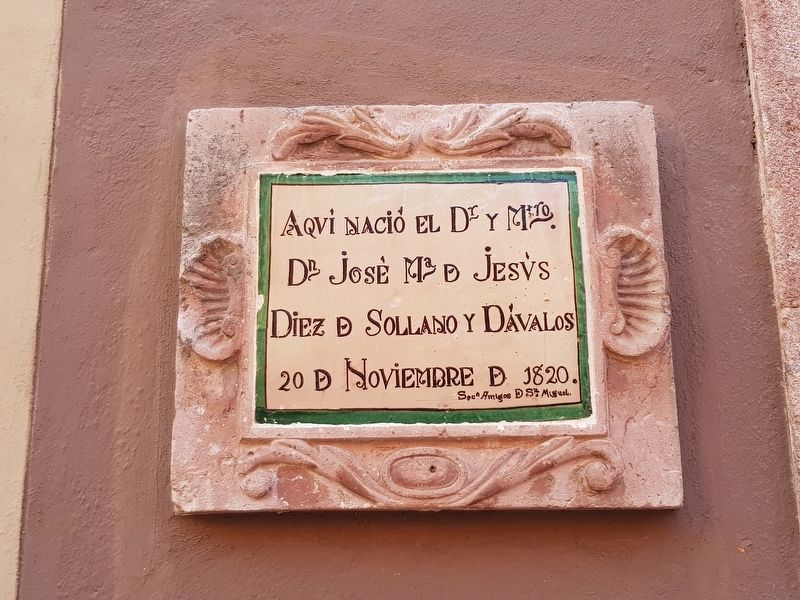 José María de Jesús Diez de Sollano y Dávalos Marker. Click for full size. José María de Jesús Diez de Sollano y Dávalos Marker image. Click for full size.