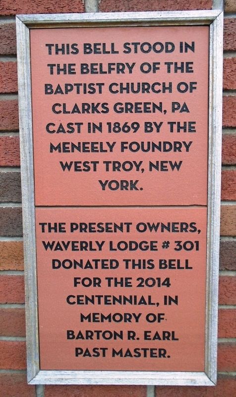 Baptist Church Bell Marker image. Click for full size.
