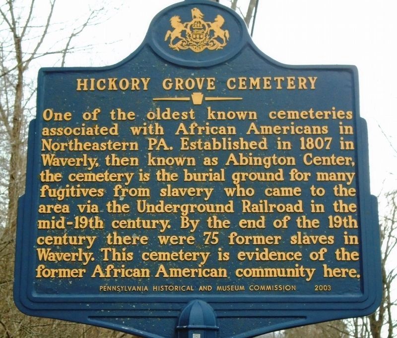 Hickory Grove Cemetery Marker. Click for full size. Hickory Grove Cemetery Marker image. Click for full size.