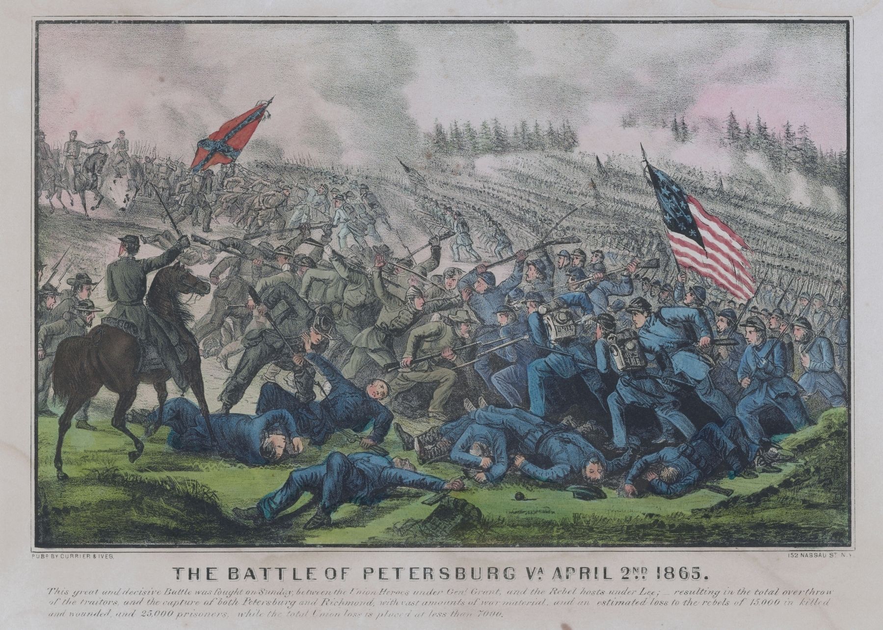 The Battle of Petersburg Va. April 2nd 1865. image. Click for full size.