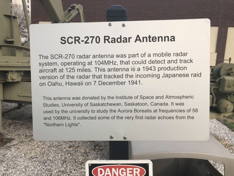 SCR-270 Radar Antenna Marker image. Click for full size.