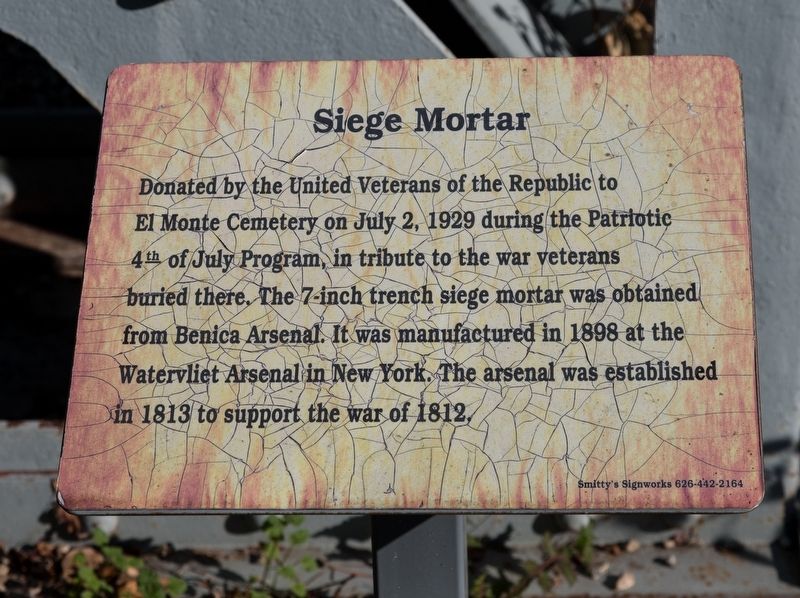 Siege Mortar Marker. Click for full size. Siege Mortar Marker image. Click for full size.
