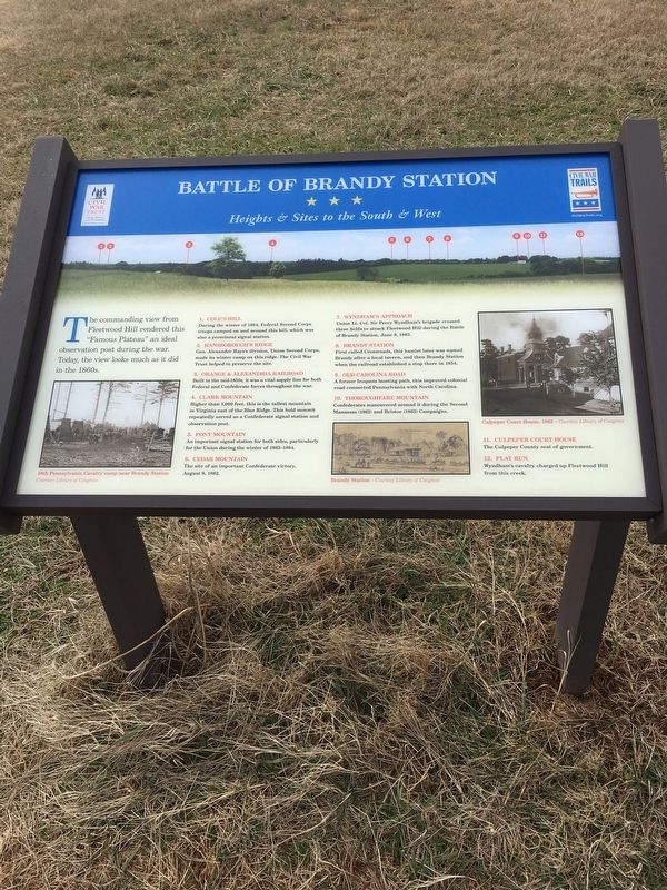 Battle of Brandy Station Heights & Sites South & West Marker image. Click for full size.