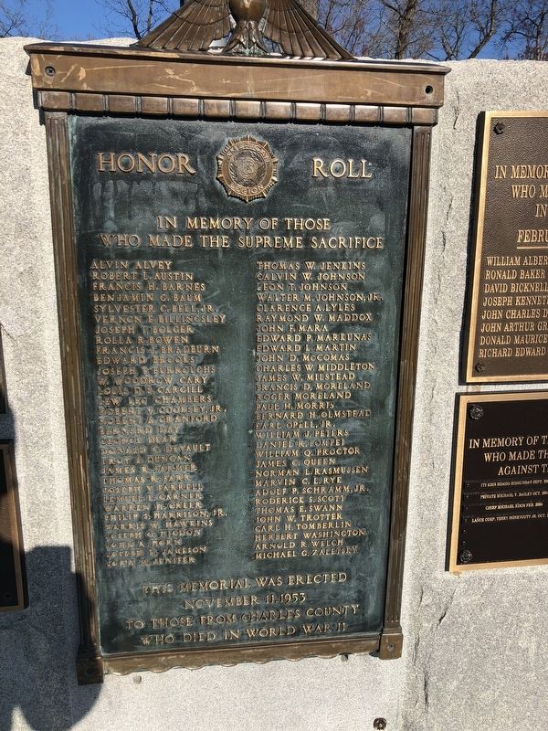 Honor Roll Marker. Click for full size. Honor Roll Marker image. Click for full size.