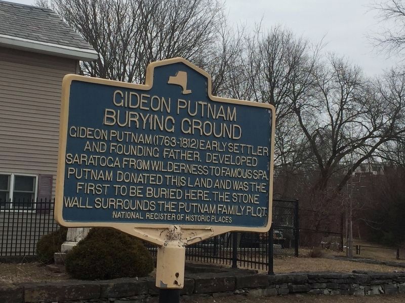 Gideon Putnam Burying Grounds Marker image. Click for full size.
