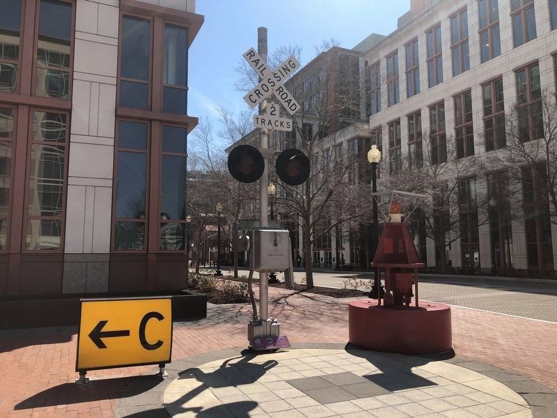 Taxiway Guidance Sign, Crossing Gate and Flashing Light Signal, Channel Marking Buoy Marker image. Click for full size.