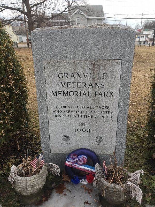 Granville Veterans Memorial Park Marker image. Click for full size.