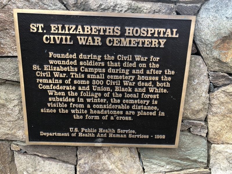 St. Elizabeths Hospital Civil War Cemetery Marker image. Click for full size.