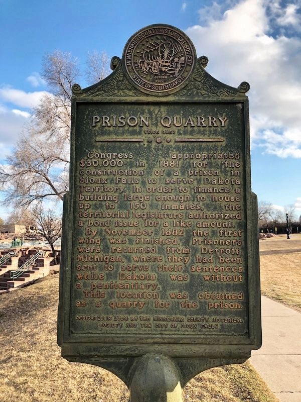 Prison Quarry Marker (Side one) image. Click for full size.