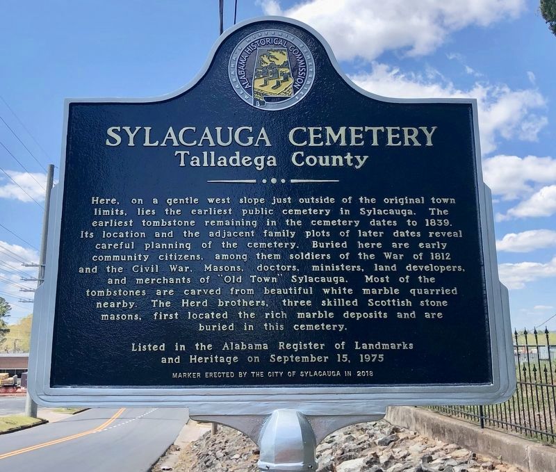 Sylacauga Cemetery Marker image. Click for full size.
