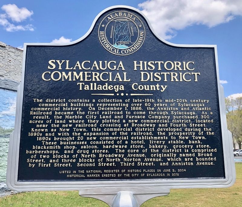 Sylacauga Historic Commercial District Marker image. Click for full size.