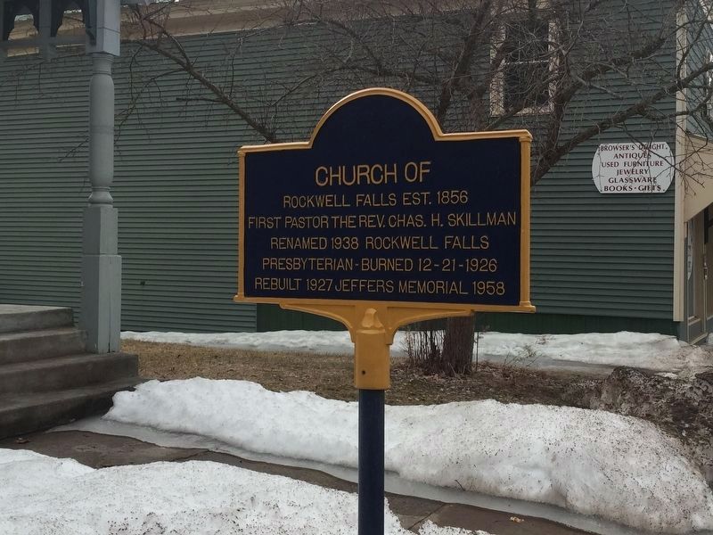 Church of Rockwell Falls Marker image. Click for full size.
