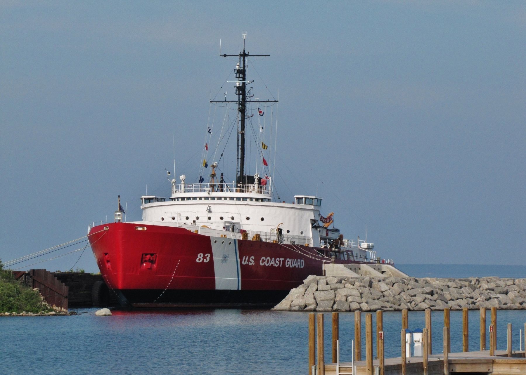 USCG Cutter <i>Mackinaw</i> WAGB 83 (<i>located east of marker, beside the old railroad dock</i>) image. Click for full size.