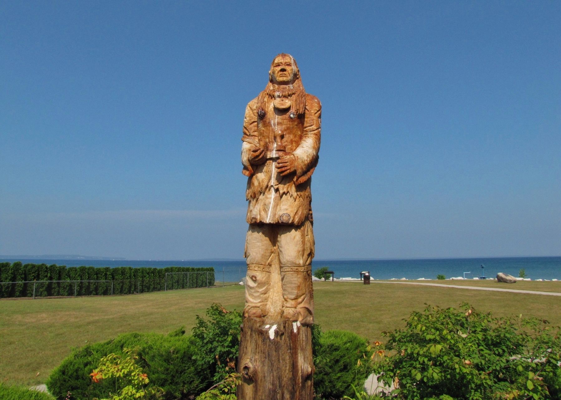 Chief Wawatam Park (<i>wide view looking east; Straits of Mackinac/Lake Huron in background</i>) image. Click for full size.