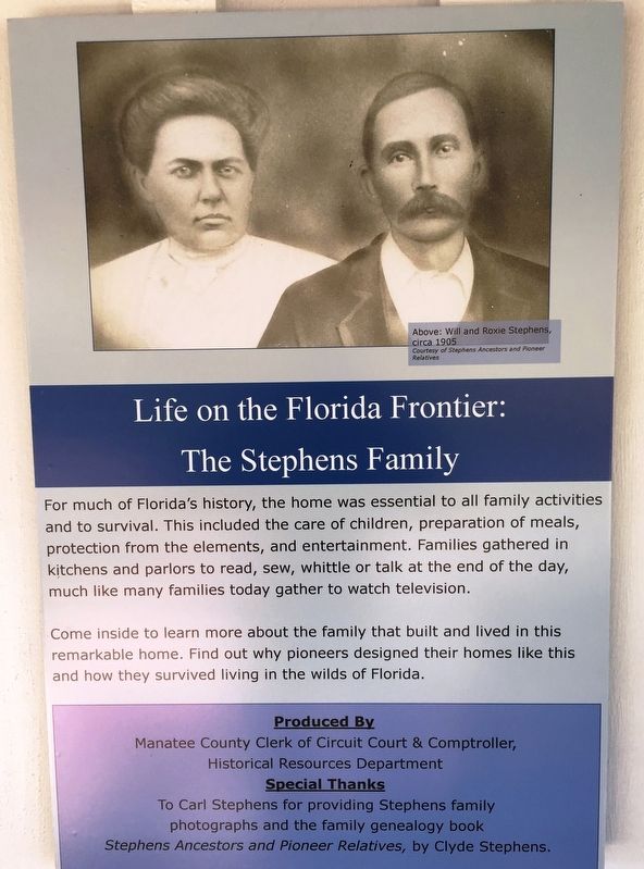 Life on the Florida Frontier marker image. Click for full size.