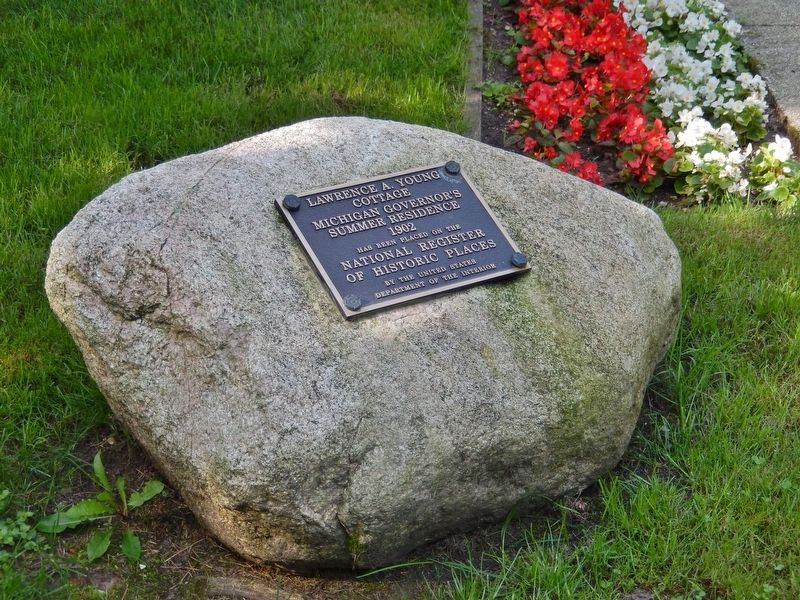 Lawrence A. Young Cottage Marker (<i>wide view</i>). Click for full size. Lawrence A. Young Cottage Marker (<i>wide view</i>) image. Click for full size.