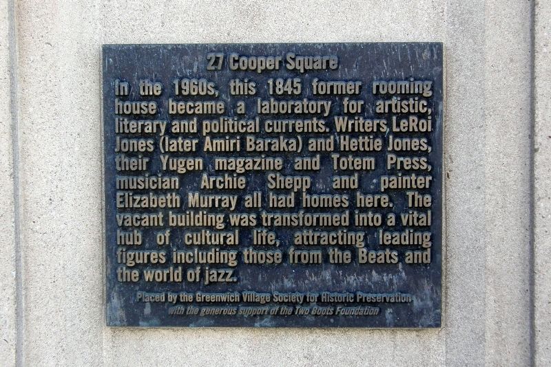 27 Cooper Square Marker image. Click for full size.