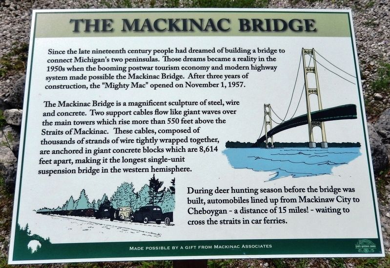 The Mackinac Bridge Marker image. Click for full size.