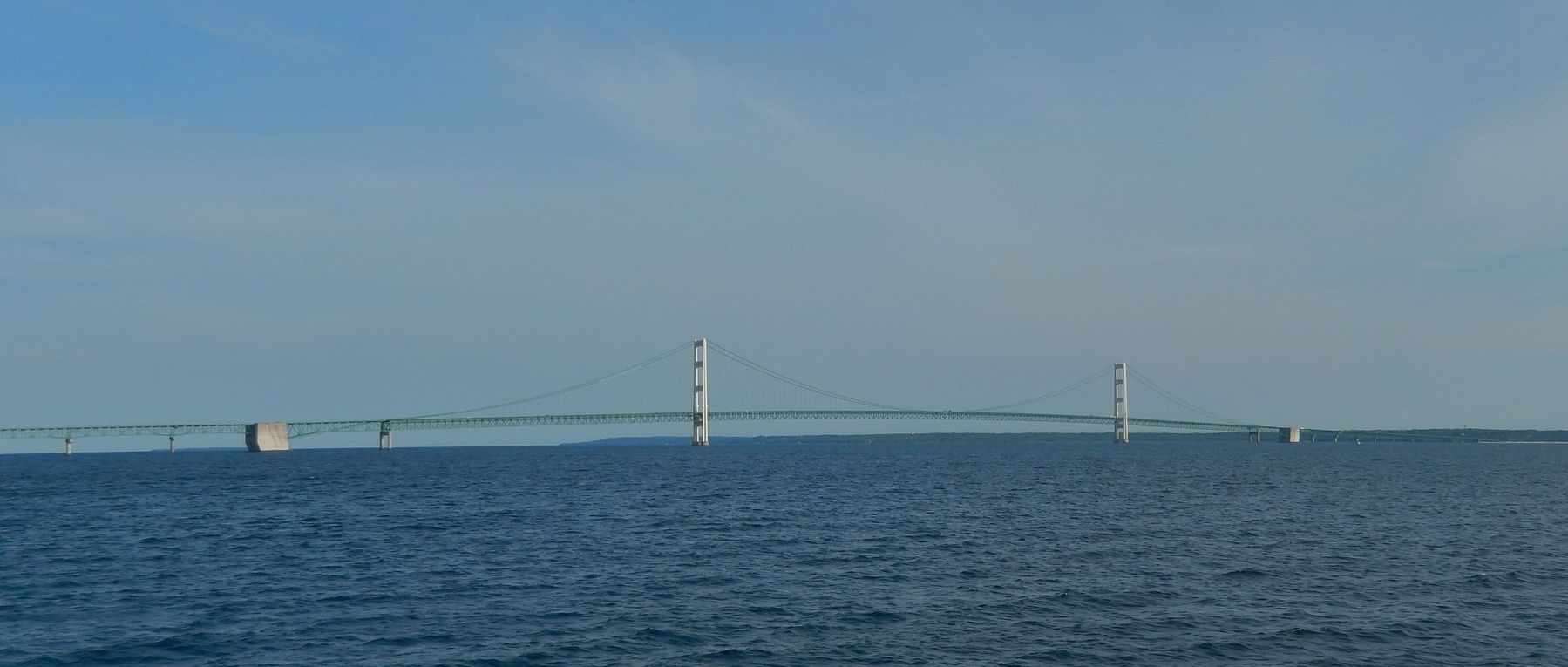 The Mackinac Bridge (<i>view from Mackinac Island Ferry</i>) image. Click for full size.