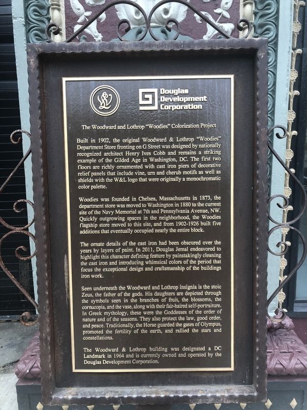 The Woodward and Lothrop Marker. Click for full size. The Woodward and Lothrop Marker image. Click for full size.