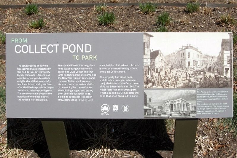 From Collect Pond To Park Marker image. Click for full size.
