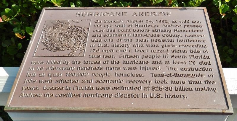 Hurricane Andrew Marker. Click for full size. Hurricane Andrew Marker image. Click for full size.