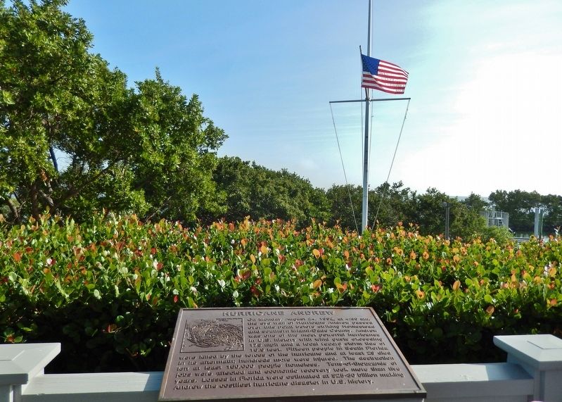 Hurricane Andrew Marker (<i>wide view</i>). Click for full size. Hurricane Andrew Marker (<i>wide view</i>) image. Click for full size.